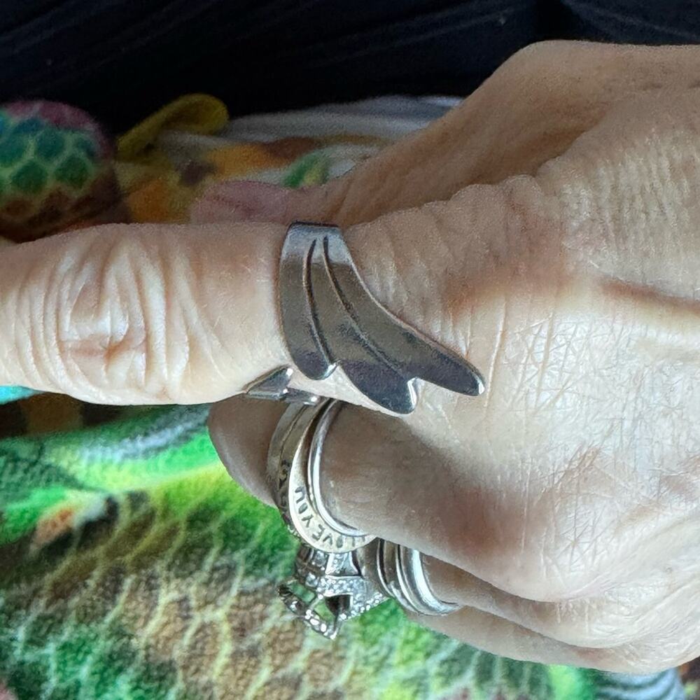 Tony Guerro Vintage Navajo Modernist Bypass Ring Size 7.5 925 - Picture 7 of 7